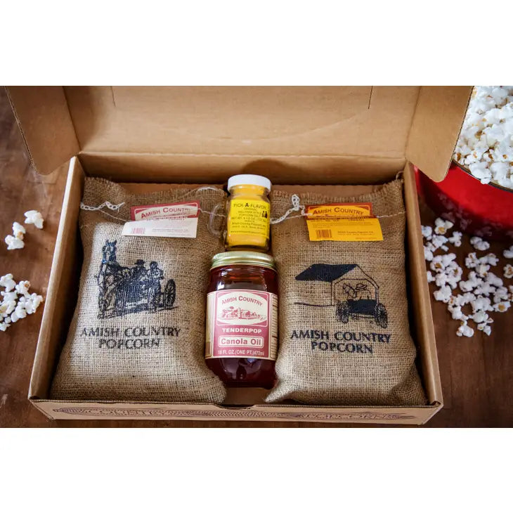 Amish Country Popcorn - Burlap Gift Box