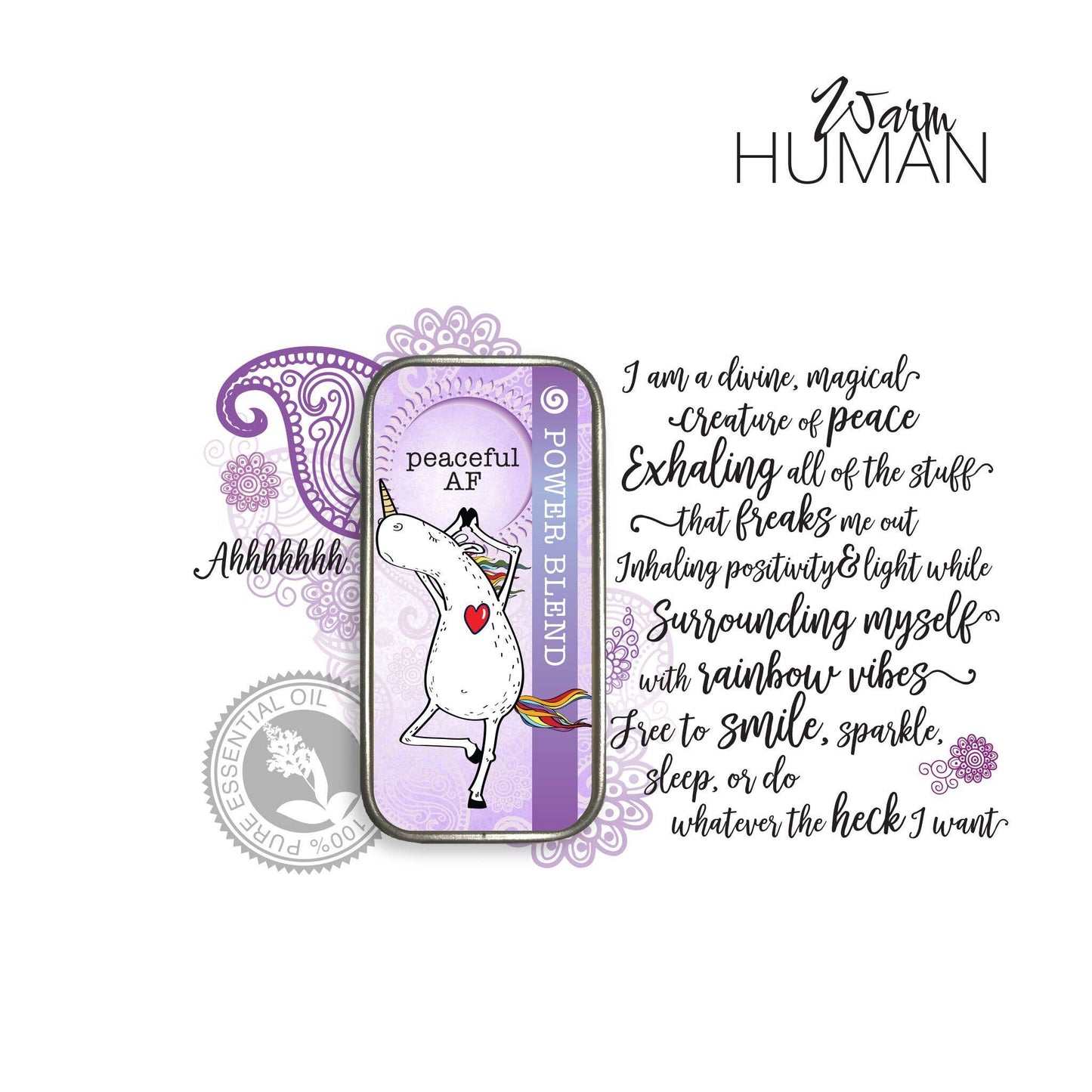 warm human - Peaceful Af - Blend - 100% Essential Oil Solid Perf