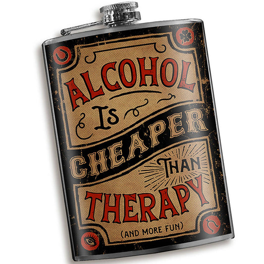 Trixie & Milo - Flask - Alcohol is Cheaper Than Therapy