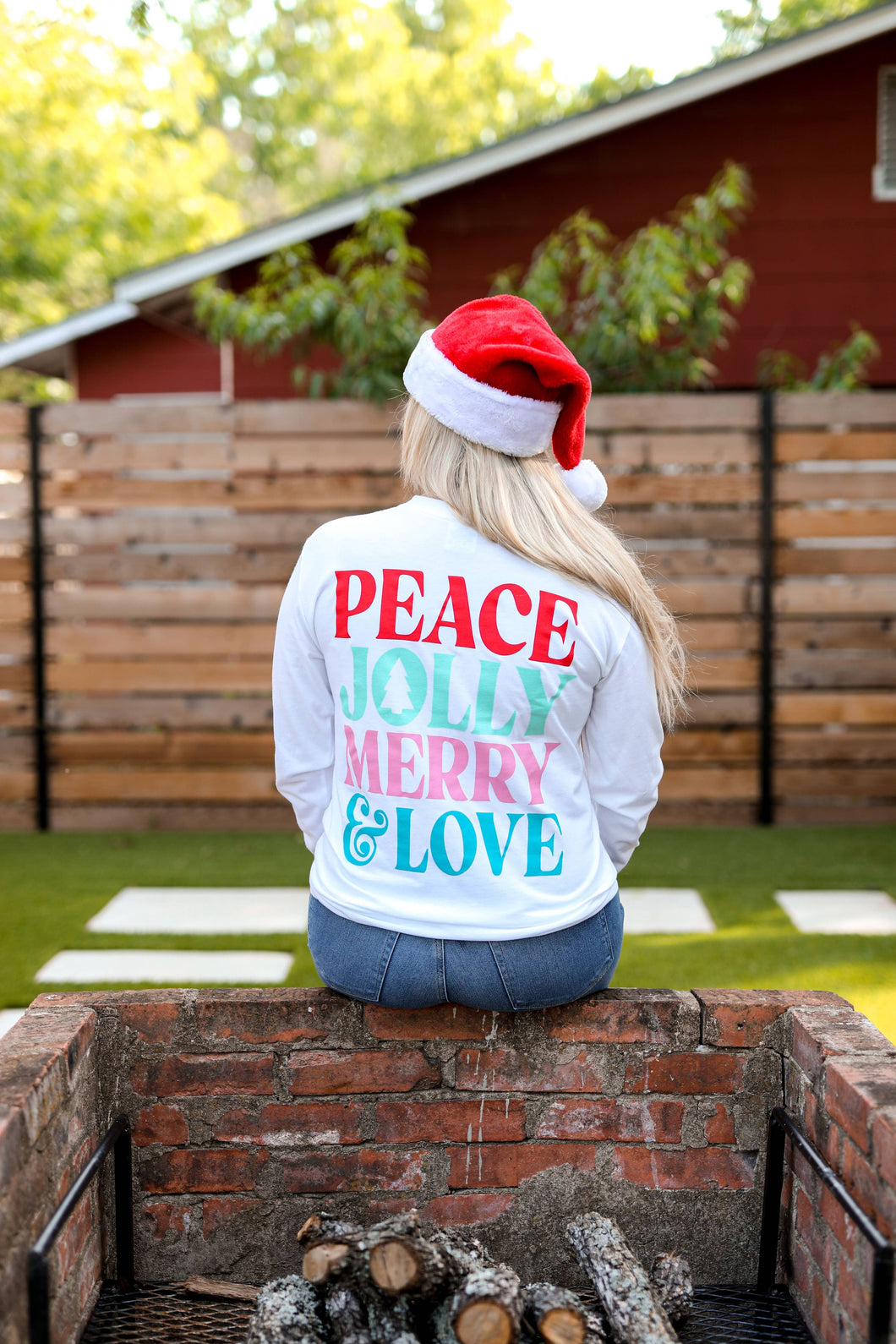 Peace Jolly Merry & Love - White Long Sleeve SALE