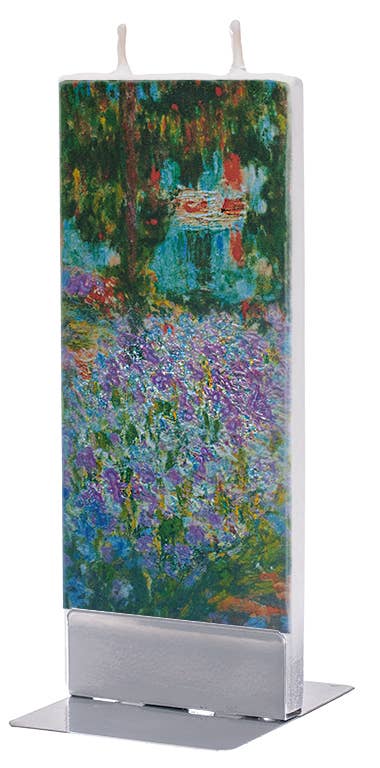 Flatyz - Flat Handmade Candle - Claude Monet Irises In Monet's Garden SALE