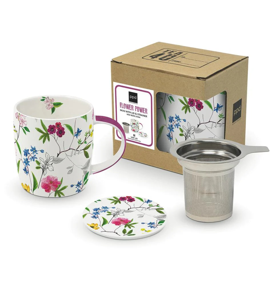 Tea Mug w/ Lid & Strainer