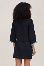 Load image into Gallery viewer, Giovanna Embroidered Hem Jacquard Bell Sleeve Dress

