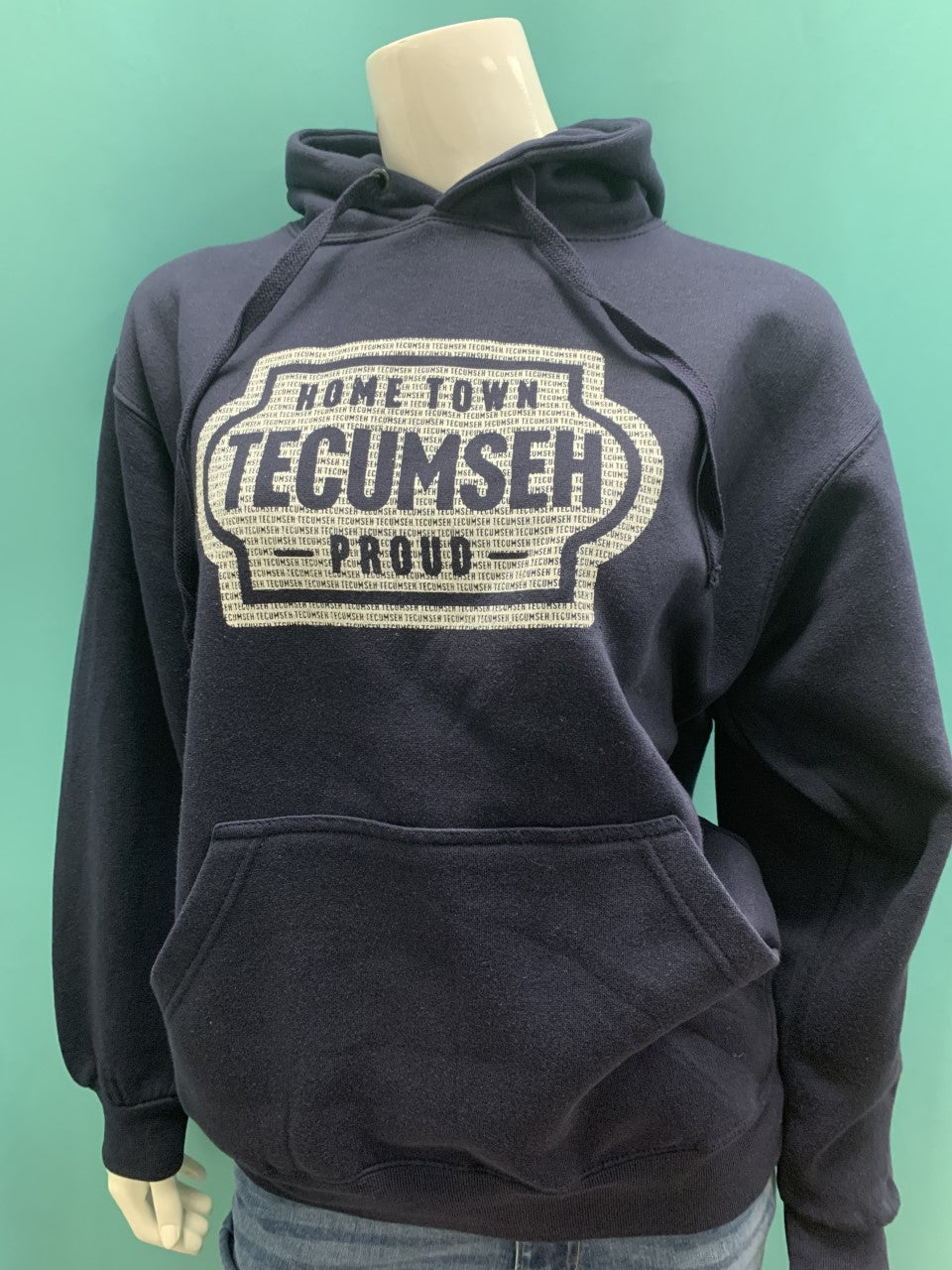 Hometown Tecumseh Proud Thick Hoodie - Navy