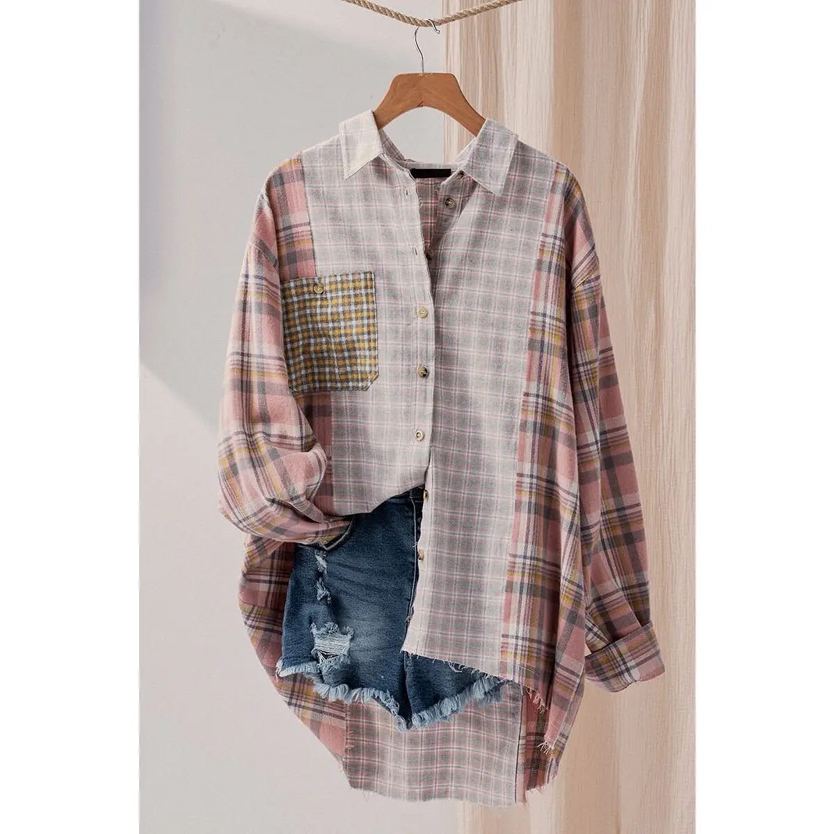 Plaid oversized shirt