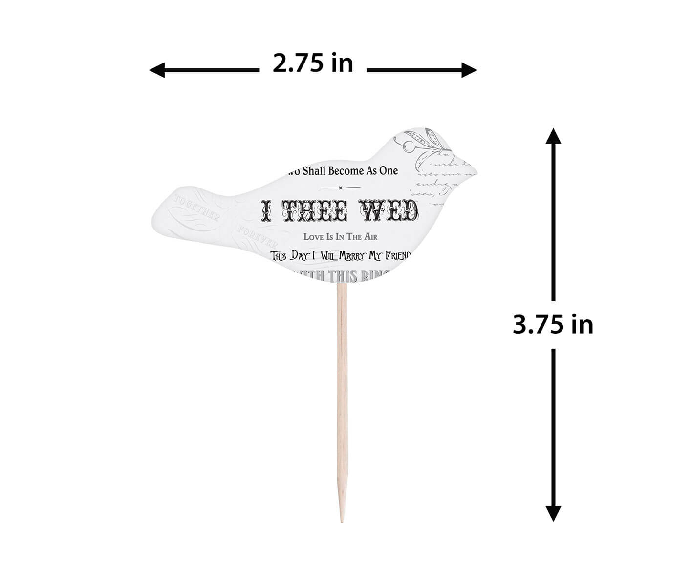 I Thee Wed Birds Cake Picks