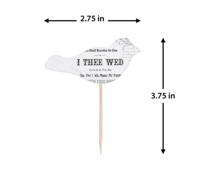 I Thee Wed Birds Cake Picks