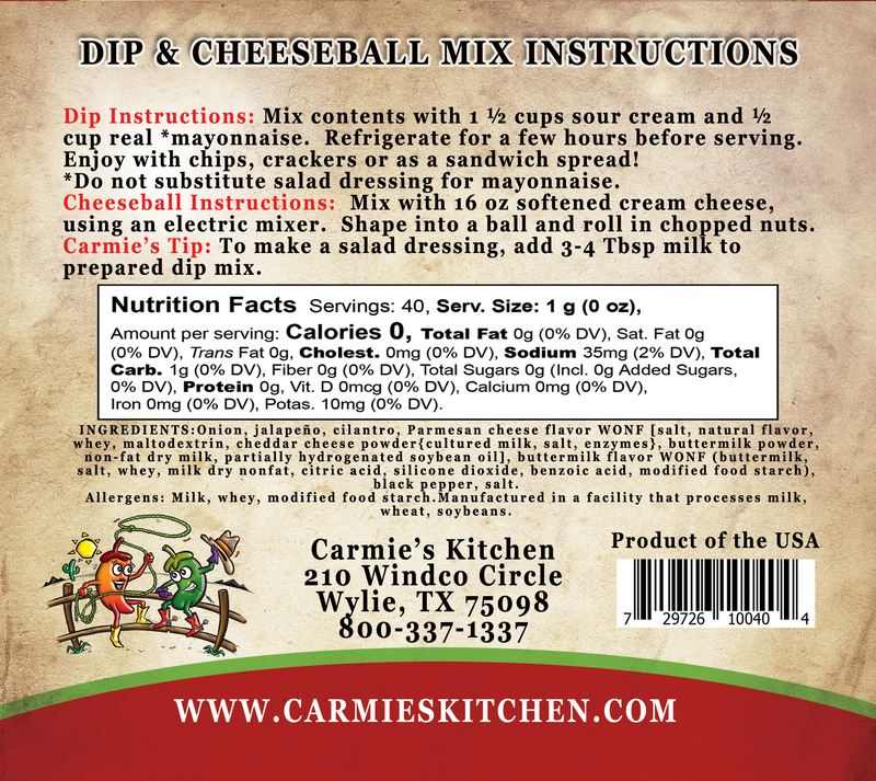 Carmie's Kitchen - Dip & Cheesecake Ball Mixes SALE