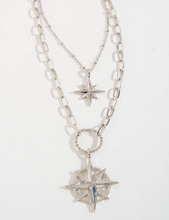 Load image into Gallery viewer, Necklace Luna Stars or Compass Silver
