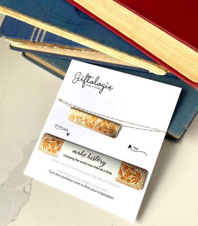 Bar Necklace and Bookmark Gift Set