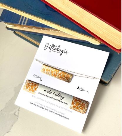 Bar Necklace and Bookmark Gift Set