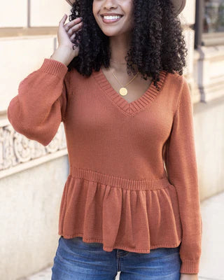 Mel's Pretty Peplum Sweater SALE