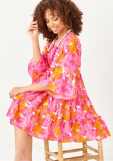 Mystic Floral Cotton Babydoll Dress