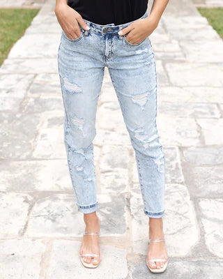 New Distressed Girlfriend Denim SALE