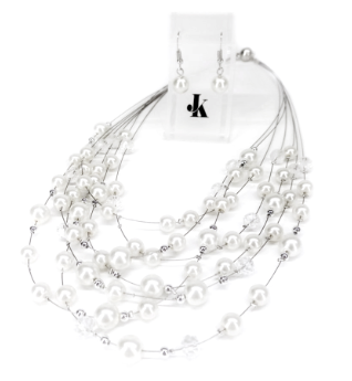 White Pearl Necklace Set
