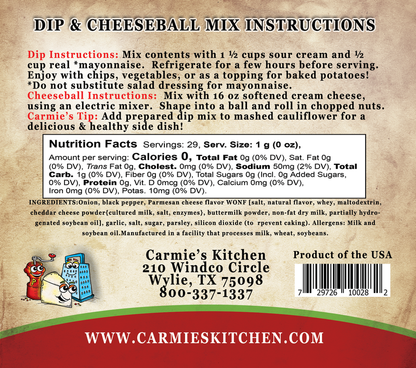 Carmie's Kitchen - Dip & Cheesecake Ball Mixes SALE