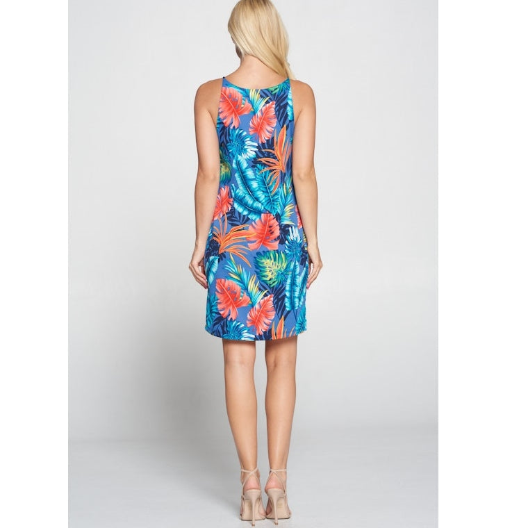 Tropical Print Knit Dress