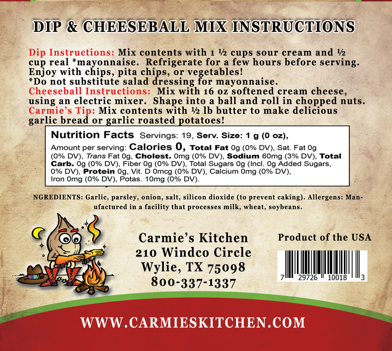 Carmie's Kitchen - Dip & Cheesecake Ball Mixes SALE