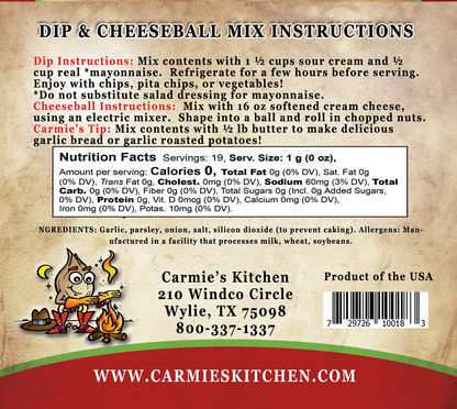 Carmie's Kitchen - Dip & Cheesecake Ball Mixes SALE