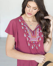 Load image into Gallery viewer, Ruffle Sleeve Embroidered Top
