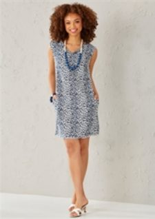 Savanah Leopard Linen Blend Tank Dress