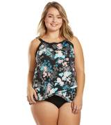 Secret Garden Plus Size Underwire High Neck Tankini Top