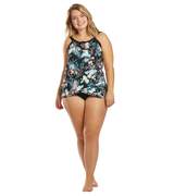 Secret Garden Plus Size Underwire High Neck Tankini Top