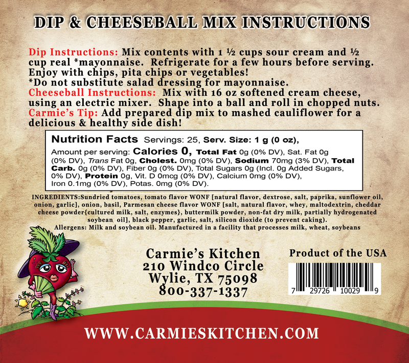 Carmie's Kitchen - Dip & Cheesecake Ball Mixes SALE