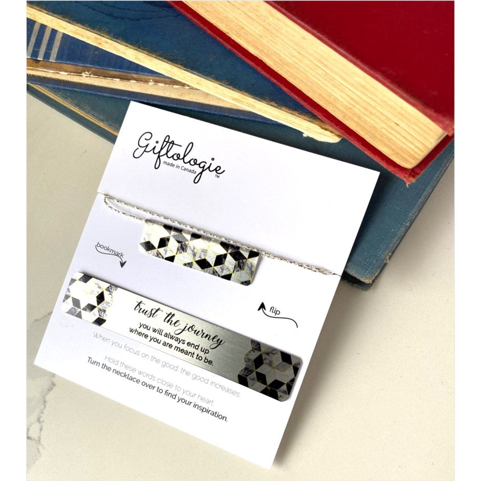 Bar Necklace and Bookmark Gift Set