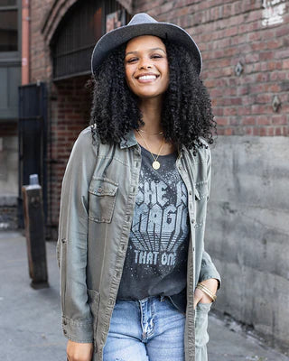 Washed & Worn Graphic Print Tunic Tee SALE